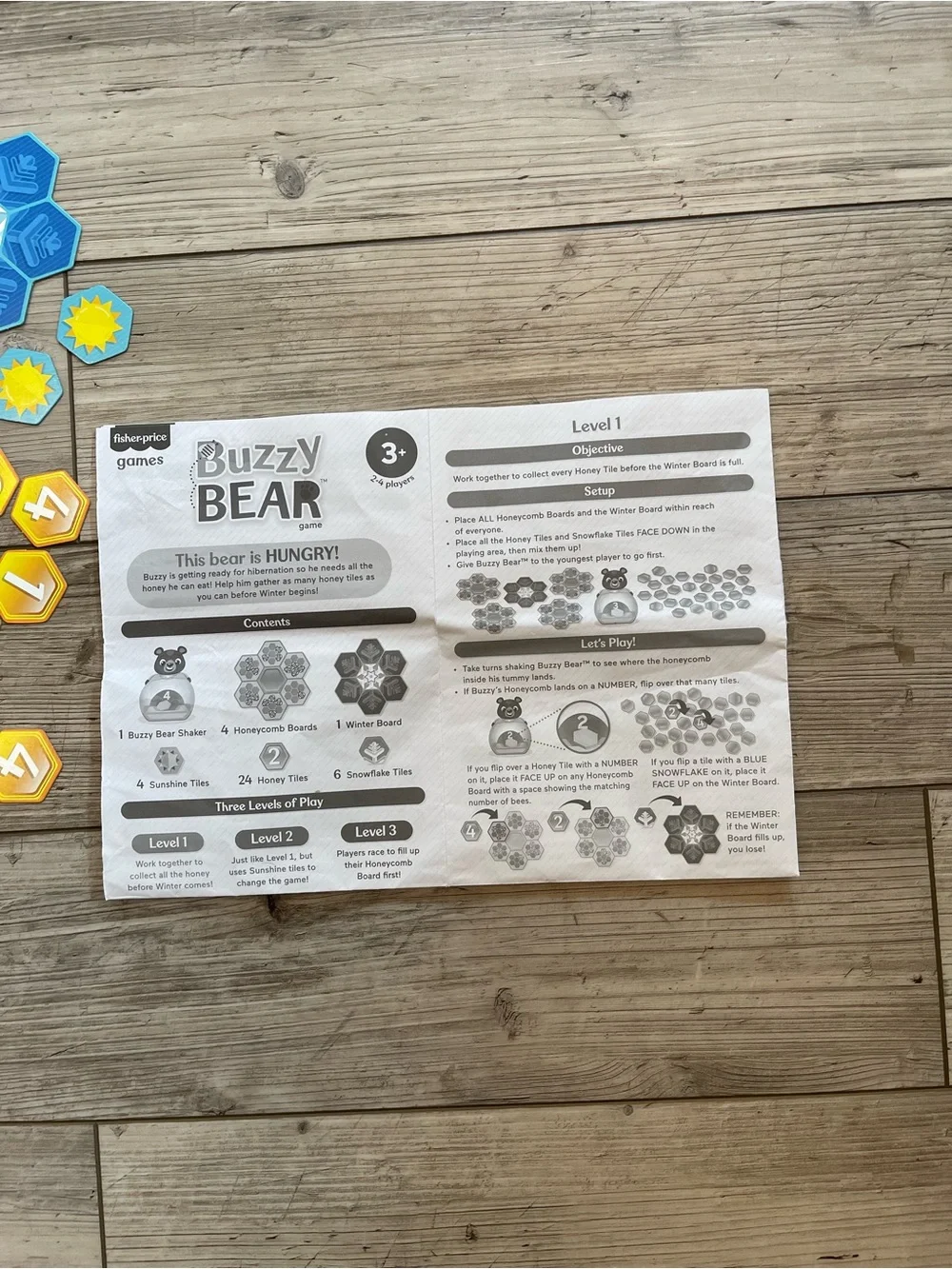 Fisher Price | Mattel Games Buzzy Bear Cooperative Kids Game